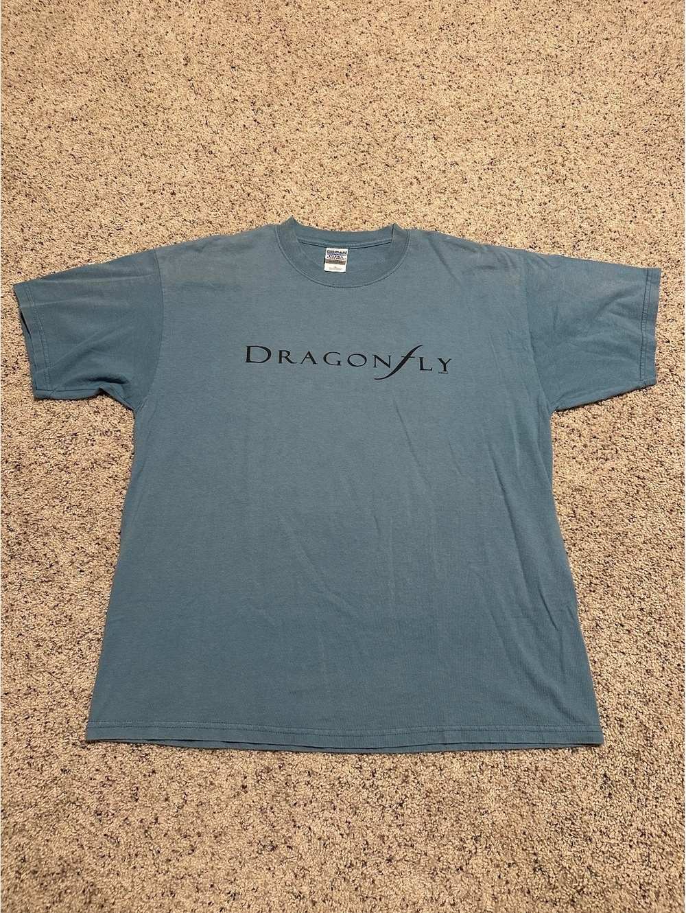 Gildan Ultra Cotton Dragonfly Logo T-Shirt XL Blue